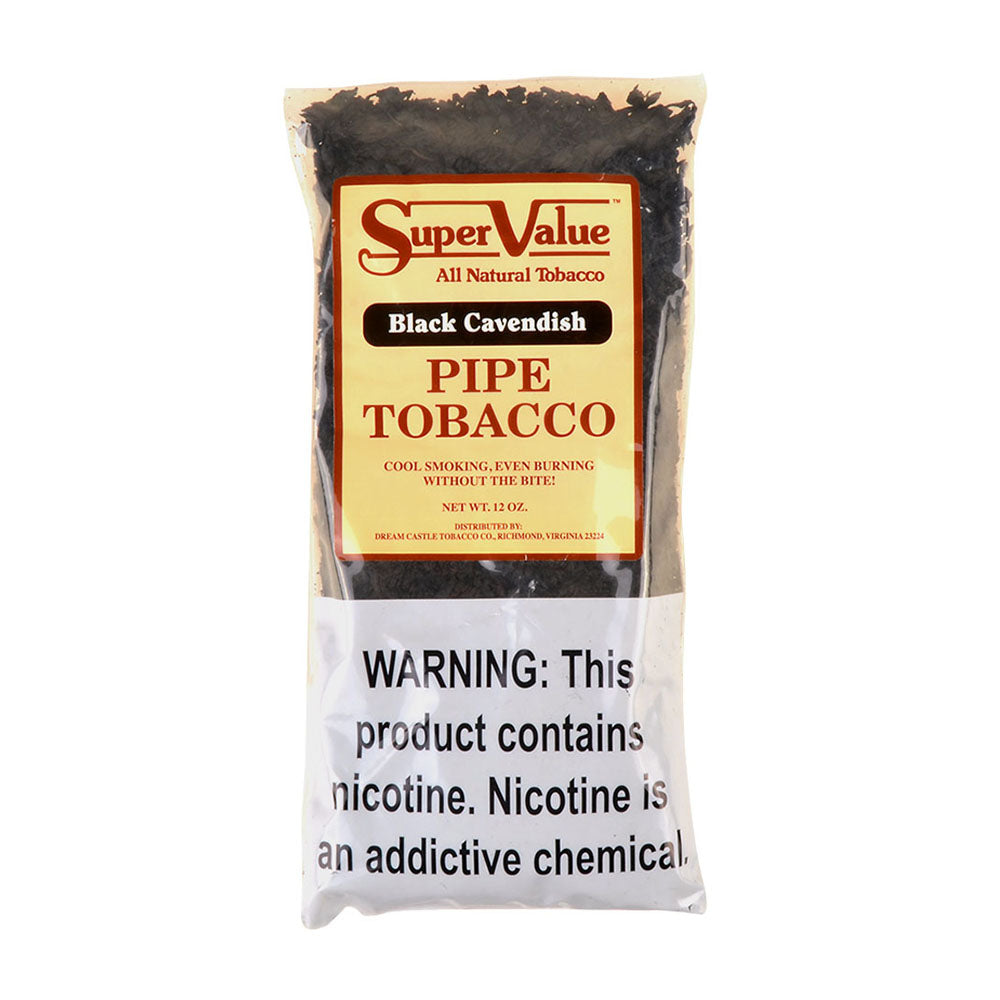 Super Value Pipe Tobacco Black Cavendish 12 oz. Bag